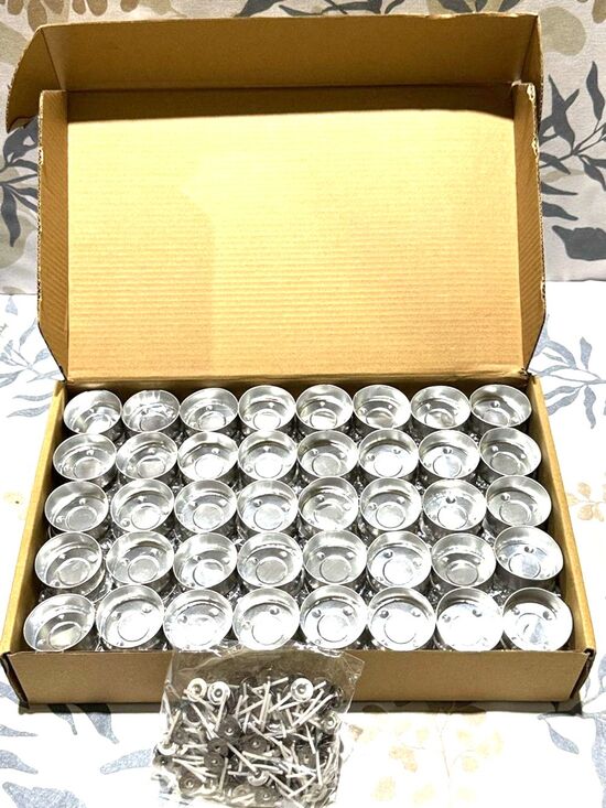 Unbranded Other - Bulk Silver Metal Tea Light Holders-pack of 120 holder and 120 wicks